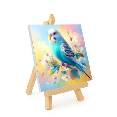 Imagem de NDNXYXGS Kits de pintura de pássaros por números para adultos com cavalete, kits de pintura emoldurada por números em tela, colorir por números, presentes de acrílico para adultos, decoração de parede