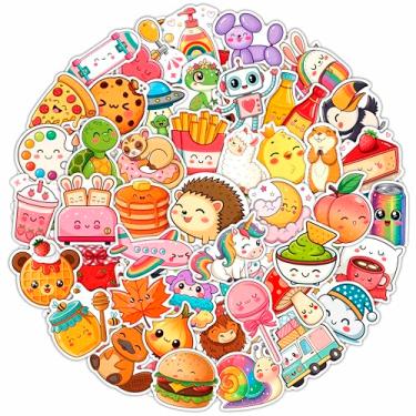 Imagem de 100 peças de adesivos infantis Kawaii para laptop, adesivos fofos de vinil para garrafa de água – decalques infantis fofos, lembrancinhas de festa - presentes para meninos e meninas