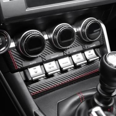 Imagem de BETTERHUMZ Capa de painel de CD de ar condicionado para carro compatível com Toyota GR86 para Subaru BRZ 2021 2022 2023 2024 2025 para acessórios interiores de couro de carbono Alcantara (couro de