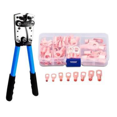 Imagem de Kit Alicate Crimpador Prensa Cabo de Bateria 6 a 50mm + 60 Terminais I