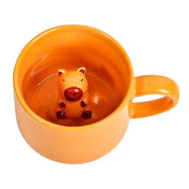 Imagem de Caneca de café 3D Capybara Inside Ceramic Coffee Cup - 340 g Canecas Bonitas Xícara de Chá com Capivara para Mulheres, Impressão Divertida Novidade Copo de Chocolate Presente de Natal Legal para