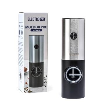 Imagem de Moedor Elétrico de Temperos Sal e Pimenta em Aço Inox a Pilha com Iluminação LED Portátil