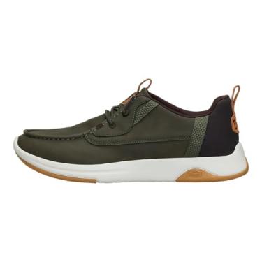 Imagem de HEYDUDE Tênis masculino clássico Wally Drift | Verde escuro/prata bétula tamanho 12 | Sapatos sem cadarço para homens | Mocassins leves | Sistema fácil de colocar | Palmilha acolchoada