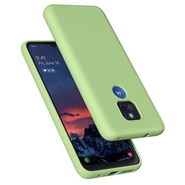 Imagem de E Segoi Capa para Moto G Play 2021, capa de borracha de gel de silicone líquido à prova de choque forro de microfibra macio compatível com Motorola Moto G Play 2021 6,5 cm (Matcha)