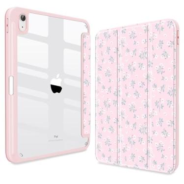 Imagem de CISSOOK Capa compatível com iPad 11 polegadas 2025 (A16) / iPad de 10,9 polegadas 10º 2022 com suporte para Apple Pencil, Auto Wake/Sleep, capa protetora floral branca