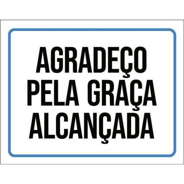Imagem de Placa Gospel Agradeço Pela Graça Alcançada 36X46