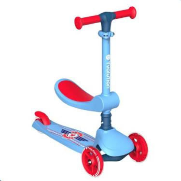 Imagem de Patinete Infantil Com Led 3 Rodas Crianca Scooter 2in1 - Yvolution