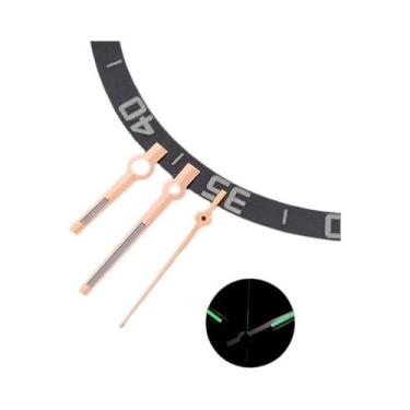 Imagem de Ponteiros De Relógio Prateados Super Lume Estilo Baton Polido Para Mov