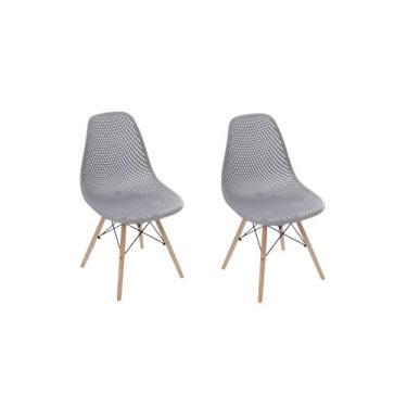 Imagem de Kit 2 Cadeiras Eames Design Colméia Eloisa Cinza - Homelandia