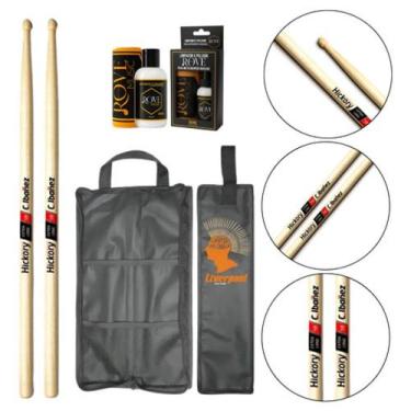 Imagem de Baqueta C.Ibanez 5b Hickory Extra Long 5bh e Long + Bag + Polidor - C 