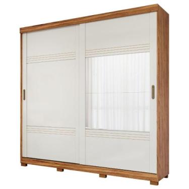 Imagem de Guarda Roupa Gramado 2 Portas Correr com 2 Espelhos e Pés - Panan, Cin