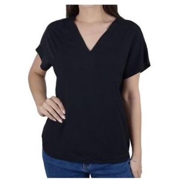 Imagem de Camiseta Feminina Averzzy Gola V Preta - 6752-Feminino
