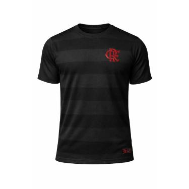Imagem de CAMISETA FLAMENGO LISTRADA PRETA JACQUARD MASCULINA-Masculino