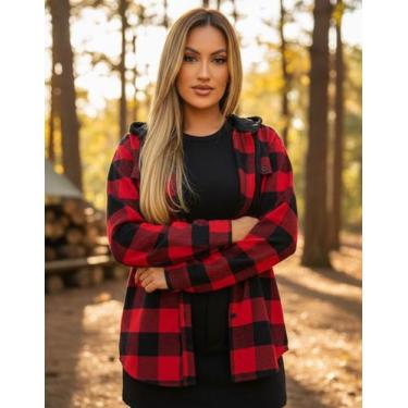 Imagem de Camisa Xadrez Festa Junina Blusa Country Flanelada Moda Feminina C/ To