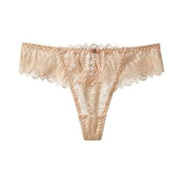 Imagem de Calcinha G String Transparente De Renda Com Cintura Baixa Para Mulhere
