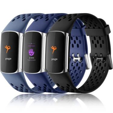 Imagem de Pulseira esportiva Maledan compatível com Fitbit Charge 6/5 - pacote c