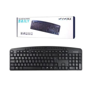 Imagem de Kit 5 Teclado Com Fio Usb Layout Abnt2 Cor Preto Atacado - Mymax