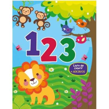 Imagem de 123 - Livro de colorir + Adesivos - PE DA LETRA