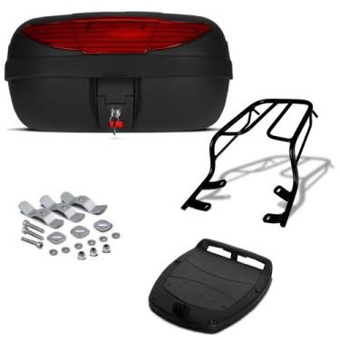 Imagem de Baú 45 Litros Pro Tork + Bagageiro Motos Ybr 125 Factor 2009 À 2013, V