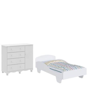Imagem de Cama Infantil Sol Cômoda Junior 4 Gavetas 1 Porta 100% MDF - - Moveis 