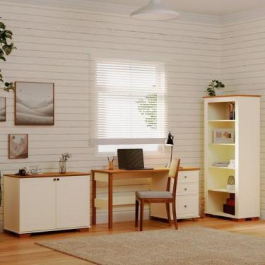 Imagem de Conjunto 3 Peças com Escrivaninha, Estante e Armário Ananda CabeCasa M