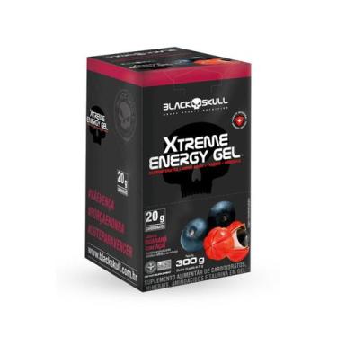 Imagem de Gel Carbo idrato X treme Ener gy Gel  Black Skull  Guara ná com Açaí  