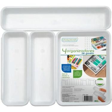Imagem de Kit Organizador de Gavetas 0800 em Plástico Polipropileno com Encaixe 