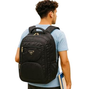 Imagem de Mochila Reforçada Alça de Aço Notebook Faculdade Espaçosa Impermeável 