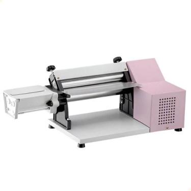 Imagem de Cilindro Laminador Elétrico Malta 28 Cm Com Cortador De Talharim Rosa 