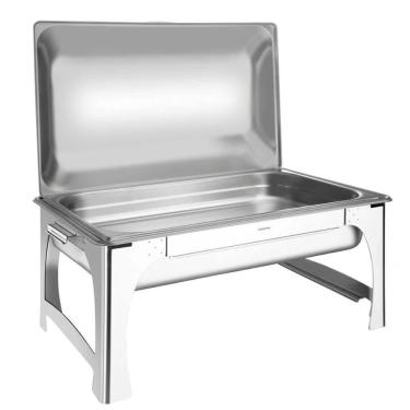Imagem de Rechaud Banho Maria Retangular Tramontina 9L Cuba GN 1/1 Inox Tampa Removível Gastronômico Restaurante Hotel