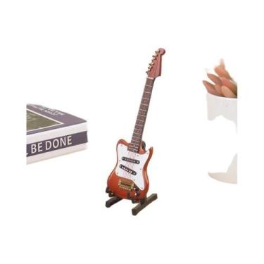 Imagem de Guitarra Miniatura Para Casa De Bonecas, Instrumento Musical Ornamenta