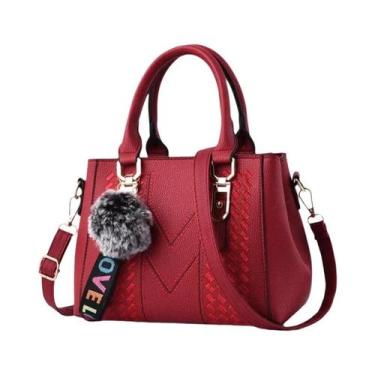 Imagem de Sacola de Couro Bordada para Mulheres - Bolsa Feminina com Detalhe Hai