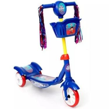 Imagem de patinete infantil turma da aventura com led e enfeite no guidão - 7898