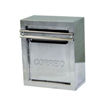 Imagem de Caixa de Correio para Cartas Popular 30 Inox para Grade Prata Metalmig 13x25x30cm