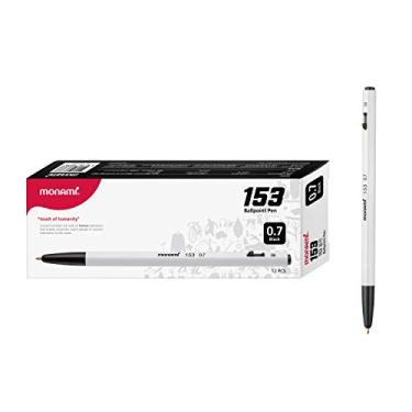 Imagem de Caneta esferográfica Monamis 153 0,7 mm dúzia caixa tinta preta 12 canetas, Preto, 1 PACK