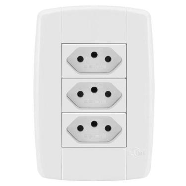 Imagem de Tomada Tripla Ilumi Linha Lev 20A Monobloco Fácil Instalação