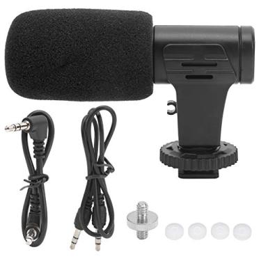 Imagem de GOSHYDA Microfone, microfone cardioide condensador estéreo, 3,5 mm, para câmera OSMO Pocket 2, microfone de gravação de vídeo, microfone Amera