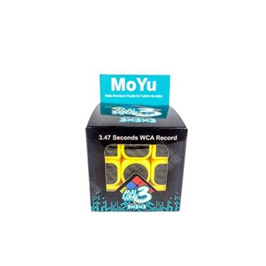 Imagem de Cubo Mágico Profissional 3x3 Preto Adesivado Moyu