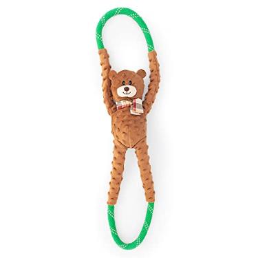 Imagem de Zippy Paws Ropetugz Bear Game Dog Toy – Brinquedo interativo de corda com urso estridente – Brinquedo divertido de cabo de guerra e mastigar para cães