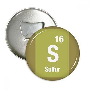 Imagem de S Sulfur Chemical Element Science Abridor de garrafas ímã de geladeira emblema multifuncional