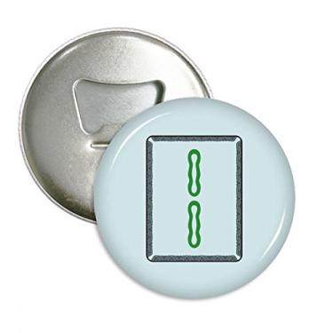 Imagem de Mahjong Bamboo Bar 2 azulejos, padrão abridor de garrafas, ímã de geladeira, emblema multifuncional