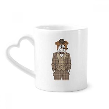 Imagem de Adoráveis roupas cachorro ilustração aquarela caneca café cerâmica copo coração vidro