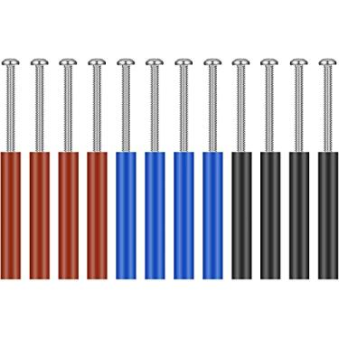 Imagem de 24kmagic Espaçadores de tomada elétrica de 24 peças para revestimento de azulejo, kit extensor de caixa de saída de três cores, inclui 12 peças de tubo de parafusos de isolamento e 12 peças de parafus