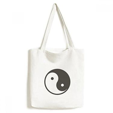 Imagem de Taichi Bolsa de lona com estampa chinesa, sacola de compras casual