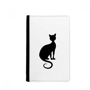 Imagem de Porta-passaporte com desenho de animal e desenho elegante de gato preto porta-cartões Notecase Burse