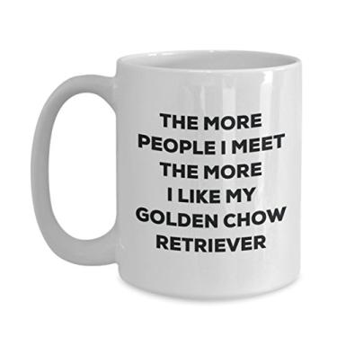 Imagem de Caneca The more people I meet the more I like my Golden Chow Retriever – Caneca de café divertida – para amantes de cães