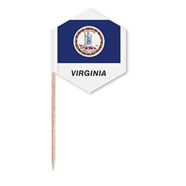 Imagem de Bandeira do Estado Americano Contour Virginia Bandeiras de palitos de cupcake festa celebração