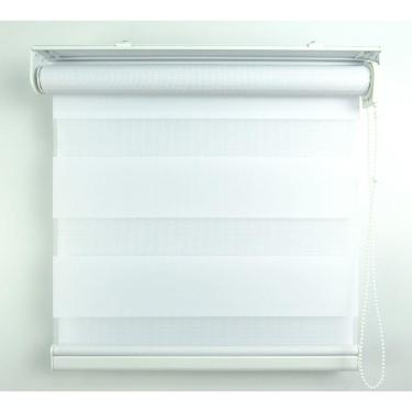 Imagem de Cortina Rolô Double Vision Com Barra Niveladora Crisdan 2,10 Largura X 2,20 Altura Branco