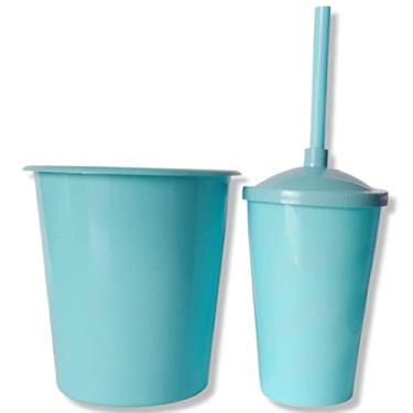 Imagem de Kit Cinema 5 Balde de Pipoca 1L + 5 Copo Twister 400ML (Azul Bebê)