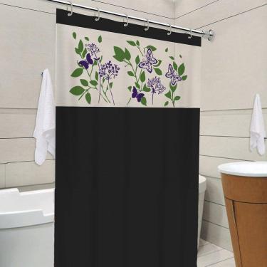 Imagem de Cortina Para Box Banheiro Com Visor Avenca Com Gancho Anti Mofo Resistente Alta Qualidade Pvc Diversas Cores